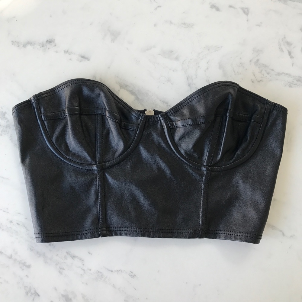 SOLD✨ AMERICAN APPAREL VEGAN LEATHER TOP